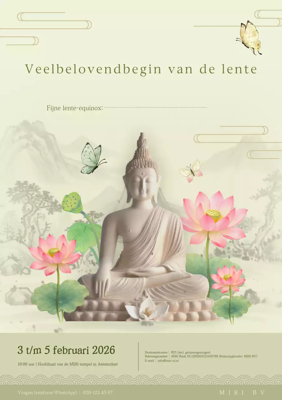 Beige Traditionele Boeddhistische Ceremonie