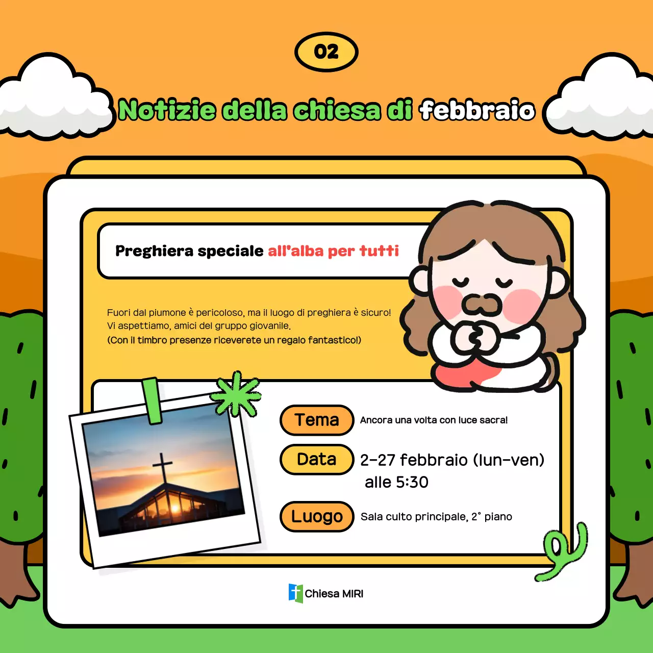 Guida al culto del ministero giovanile carino blu cielo