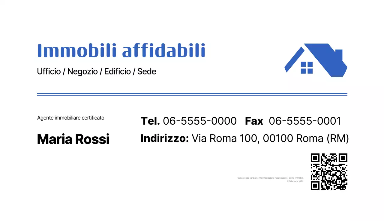 Annuncio immobiliare semplice blu