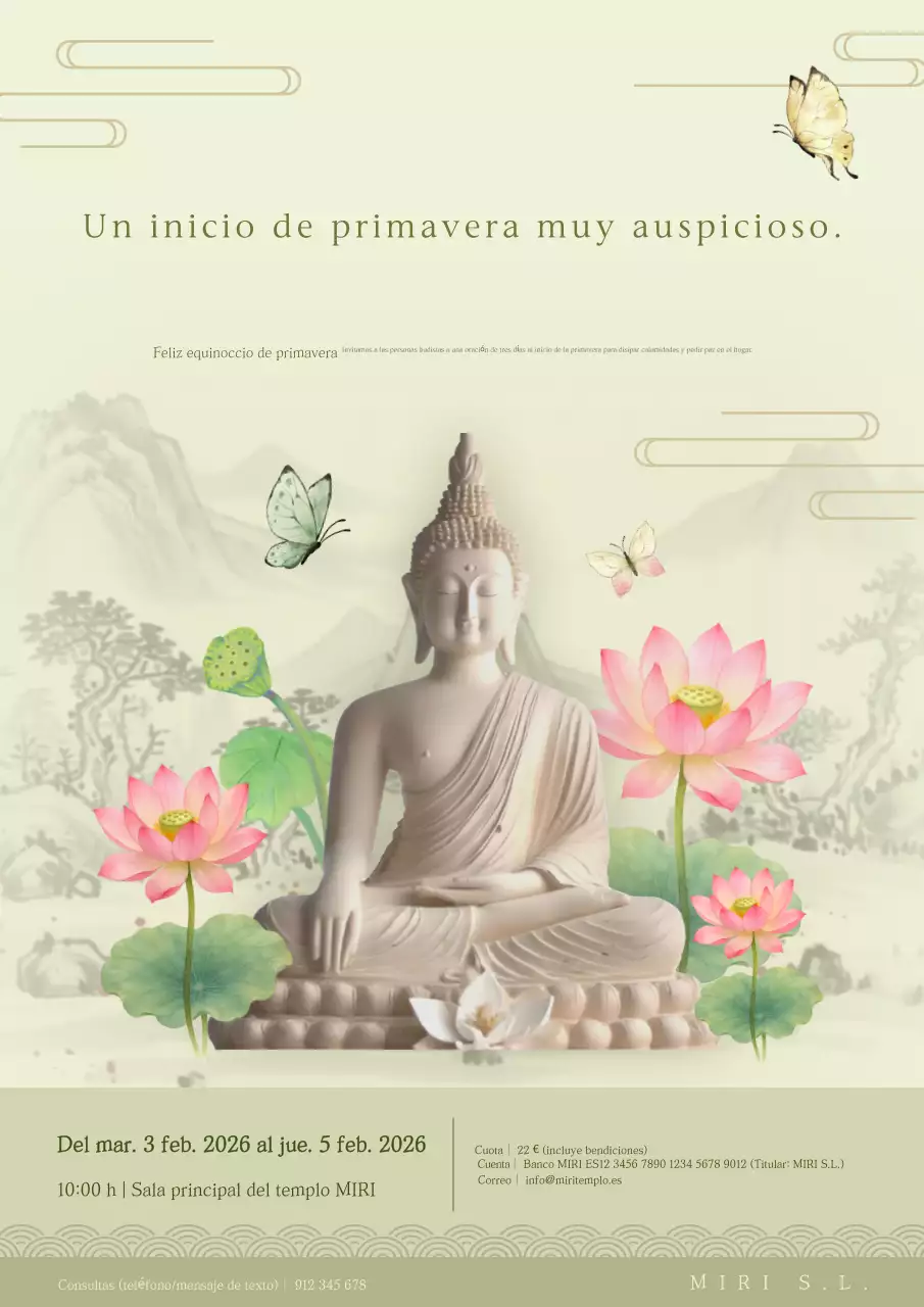 Ceremonia budista tradicional beige