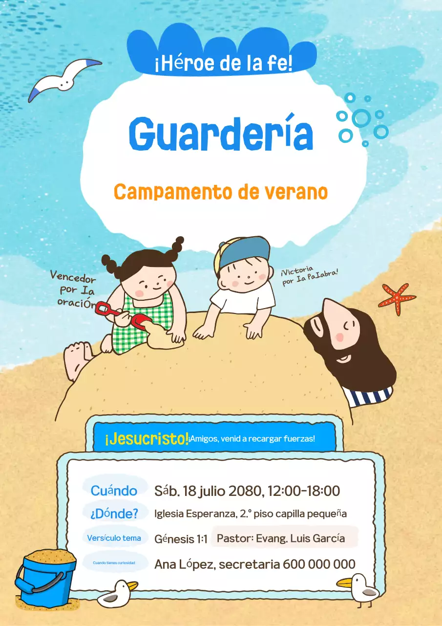 Guía del campamento para bebés Sky Blue