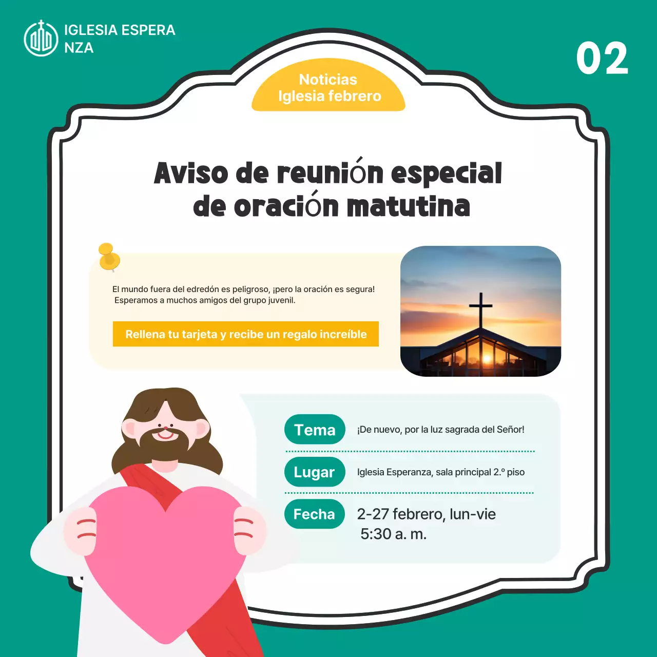 Guía de servicios de la iglesia Yellow Baby