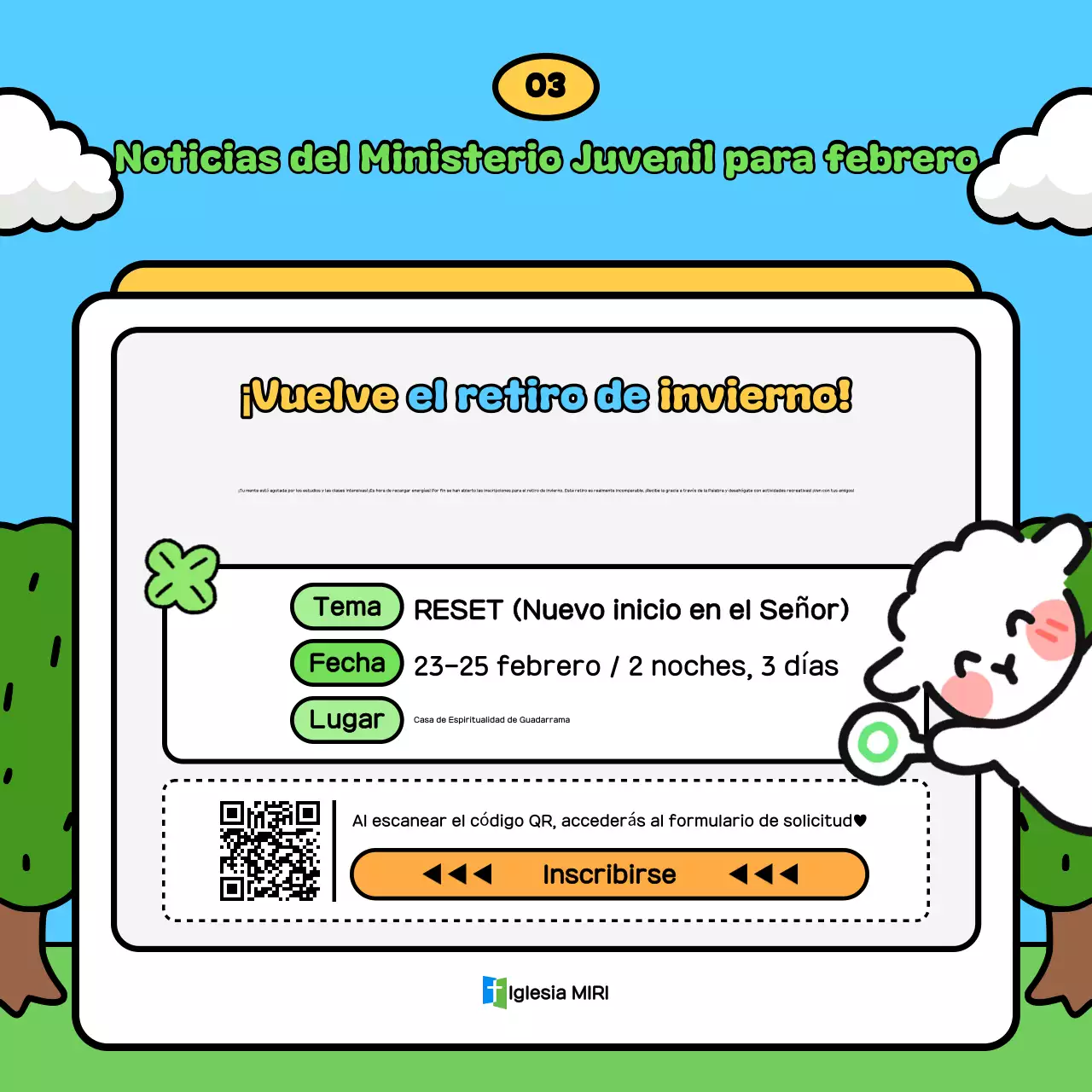 Guía de adoración del ministerio juvenil Sky Blue Cute