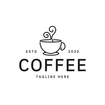 Kopi hitam minimalis untuk identitas merek