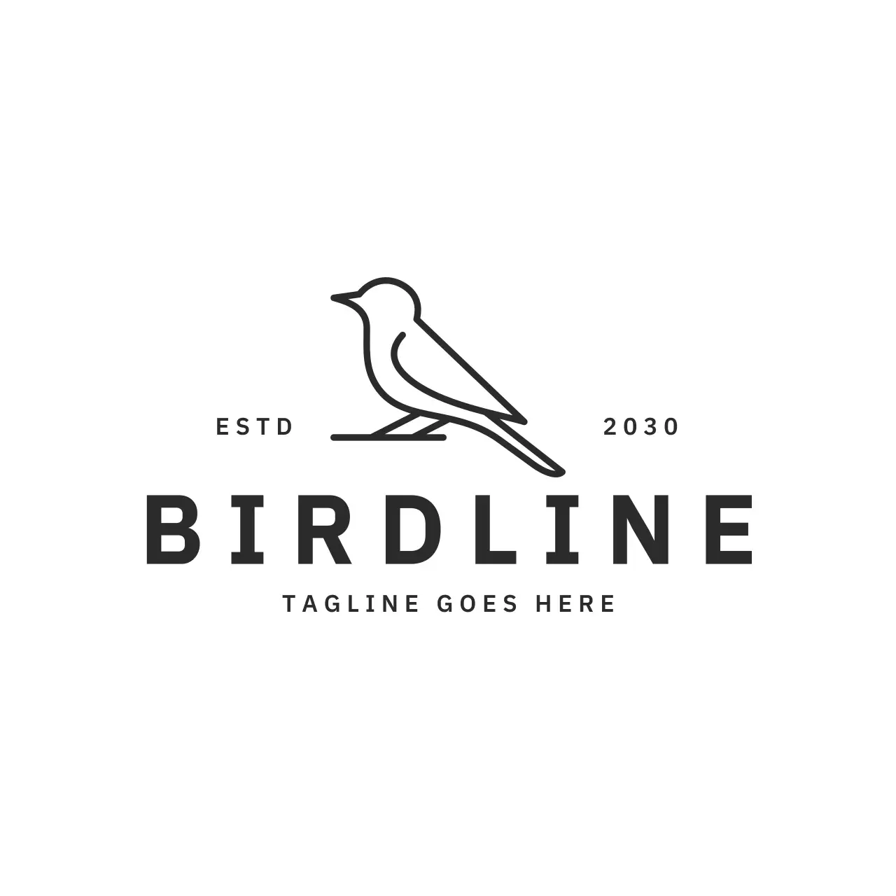 Black Minimal Bird for Brand Identity