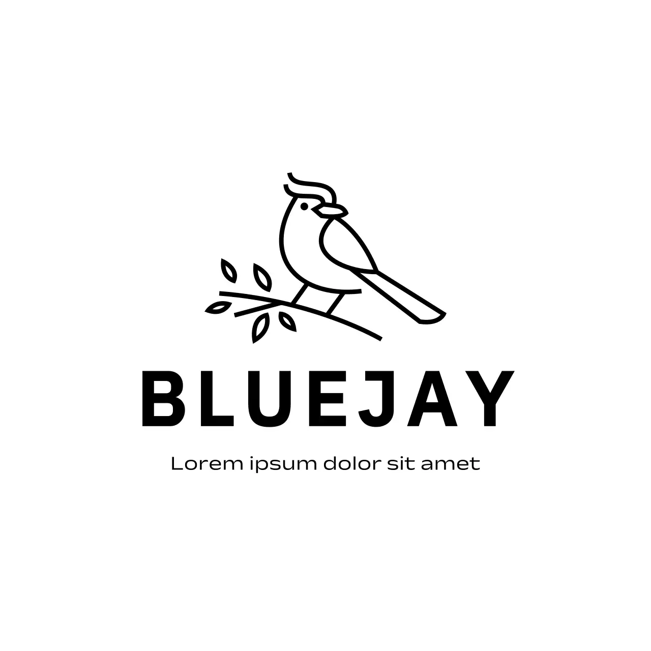 Black Minimal Jay Bird for Brand Identity