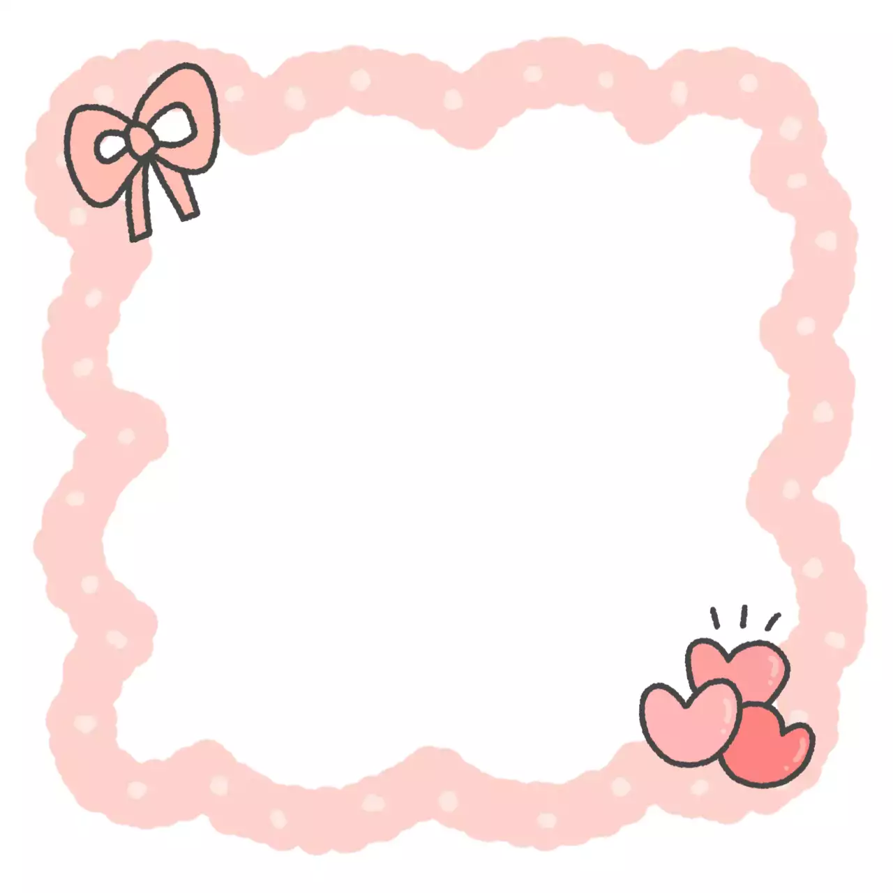 핑크 아기자기한 다꾸 테두리