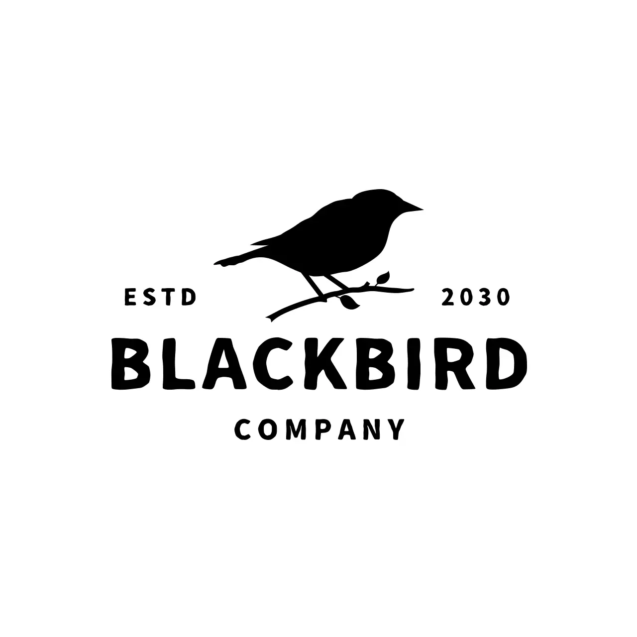 black minimalist bird for brand identity