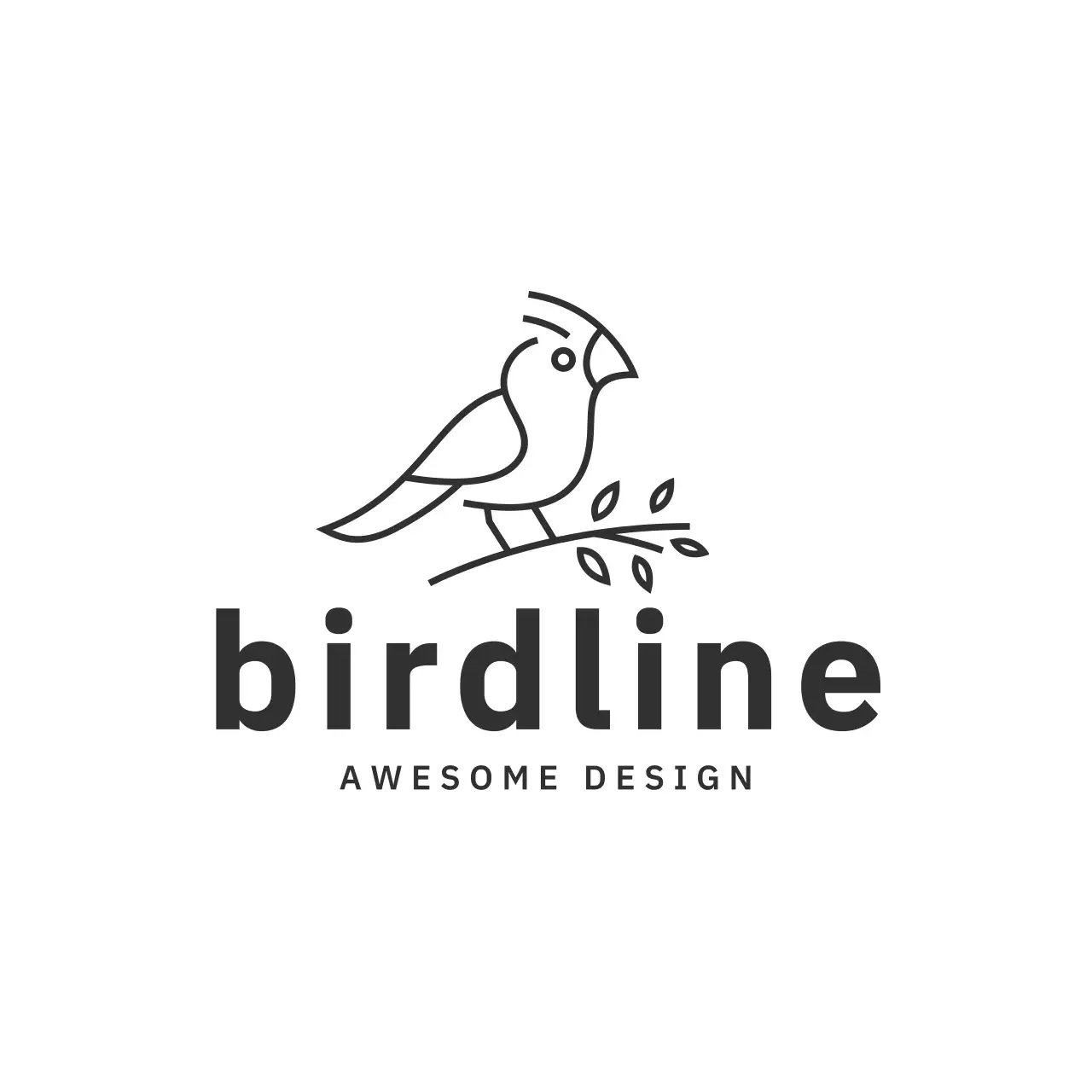 black minimalist Cardinal Bird for Brand Identity