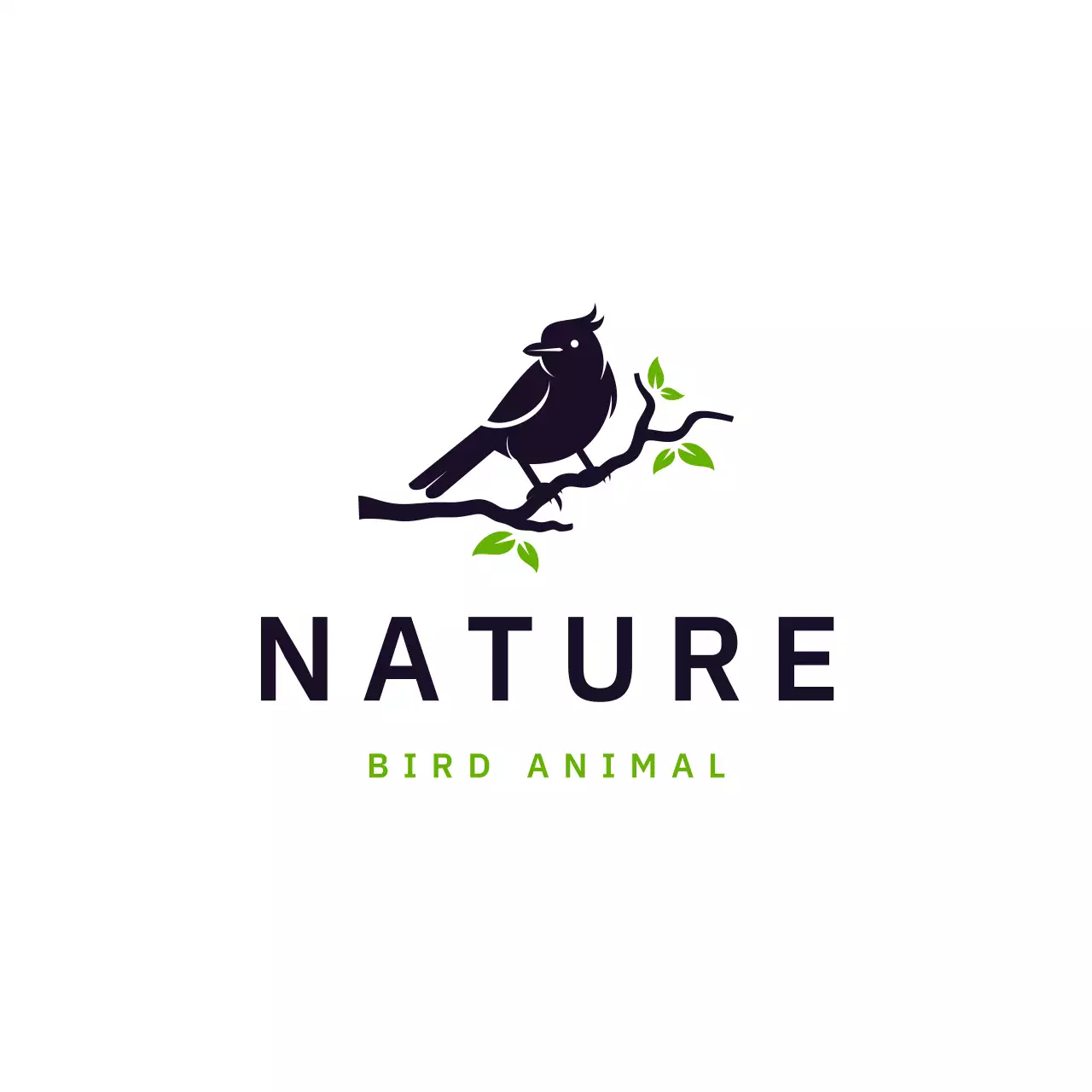 black minimal nature bird for brand identity