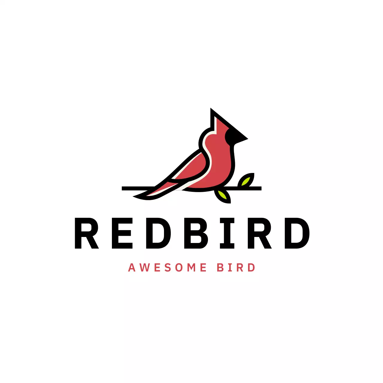 Red Simple Cardinal Bird for Brand Identity