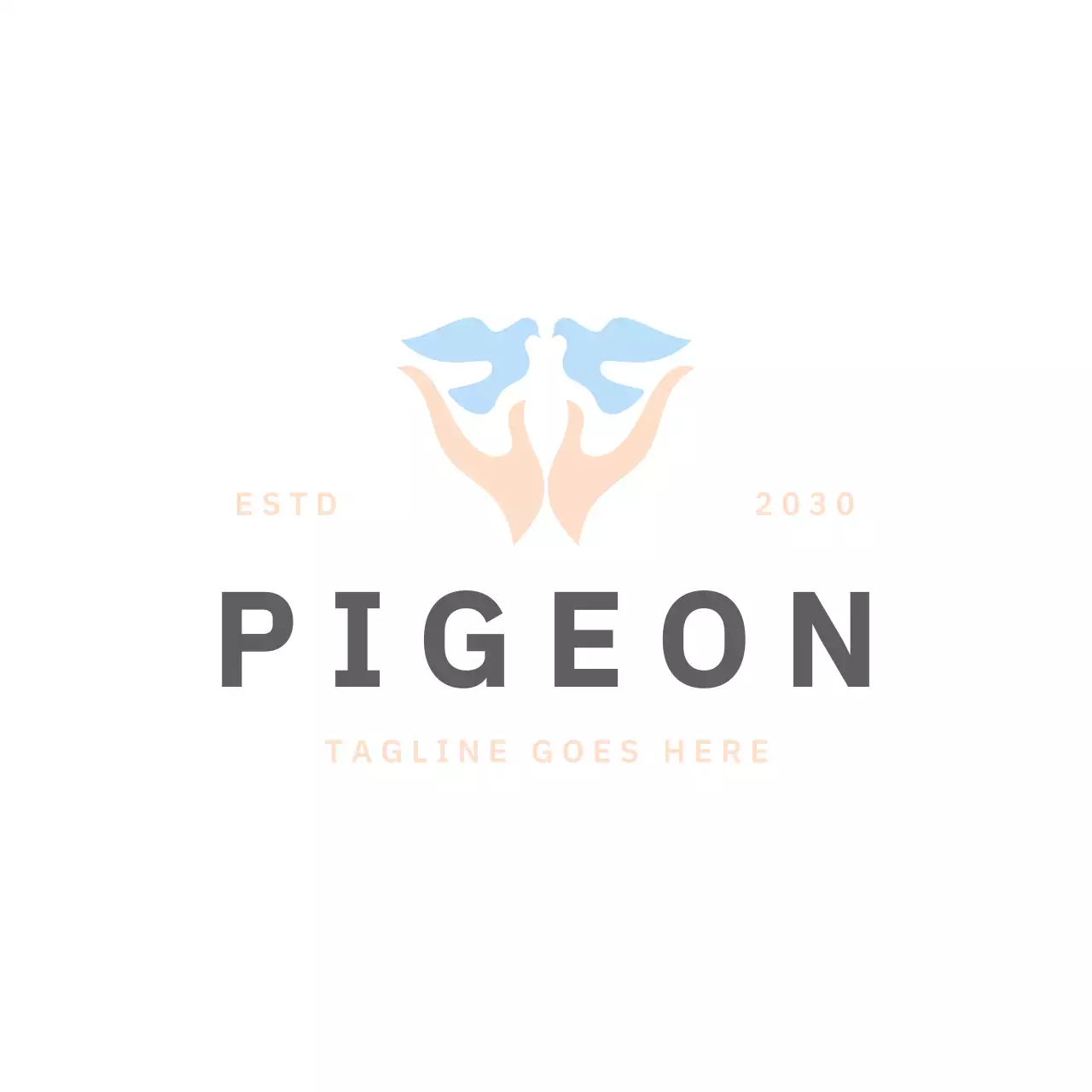 브랜드 아이덴티티를 위한 회색 미니멀리스트 비둘기