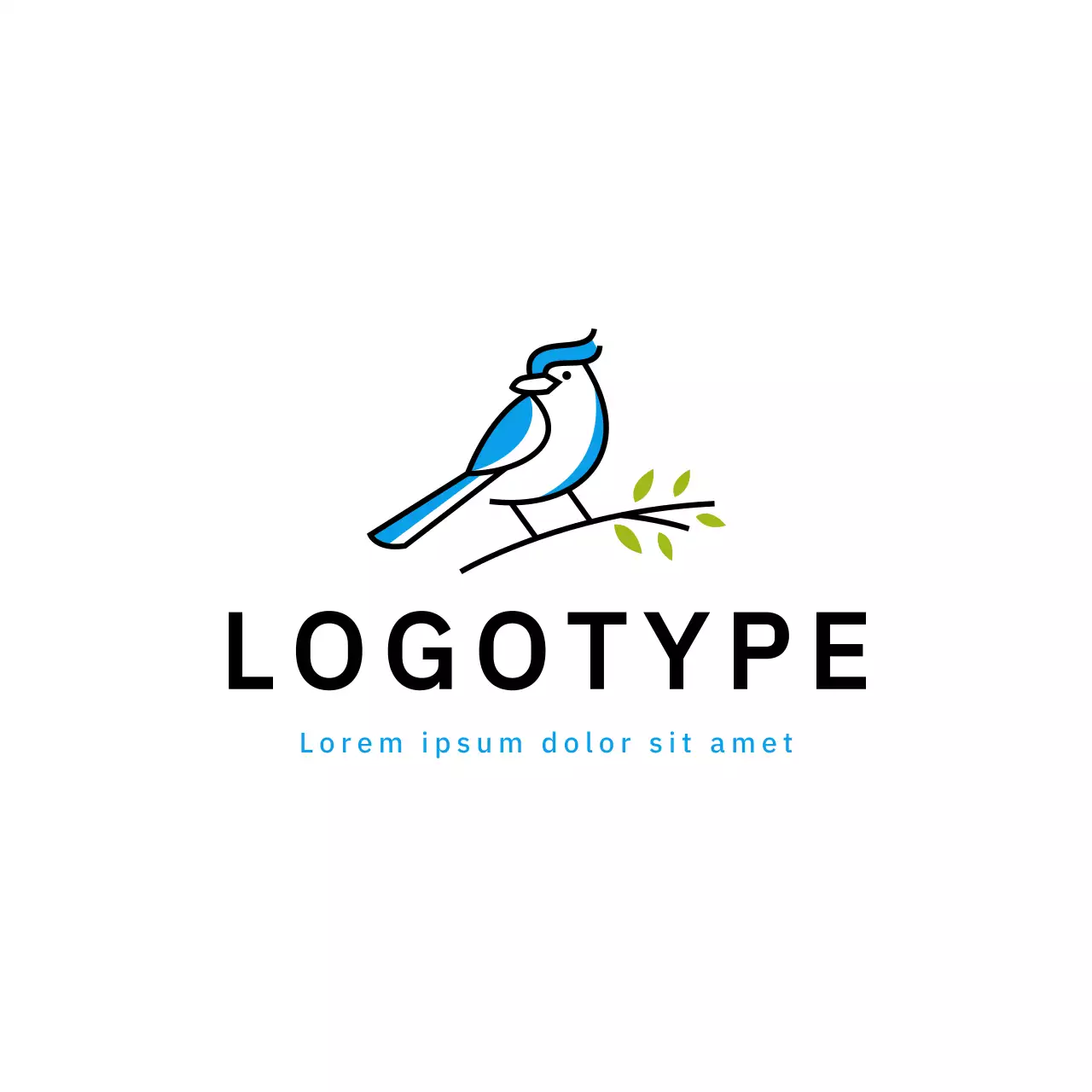 Blue Simple Jay Bird for Brand Identity