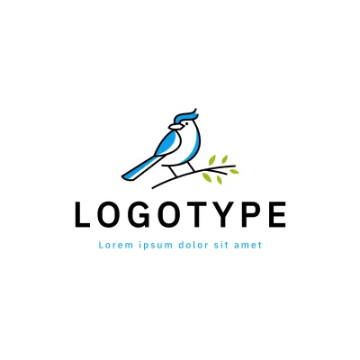 Blue Simple Jay Bird for Brand Identity