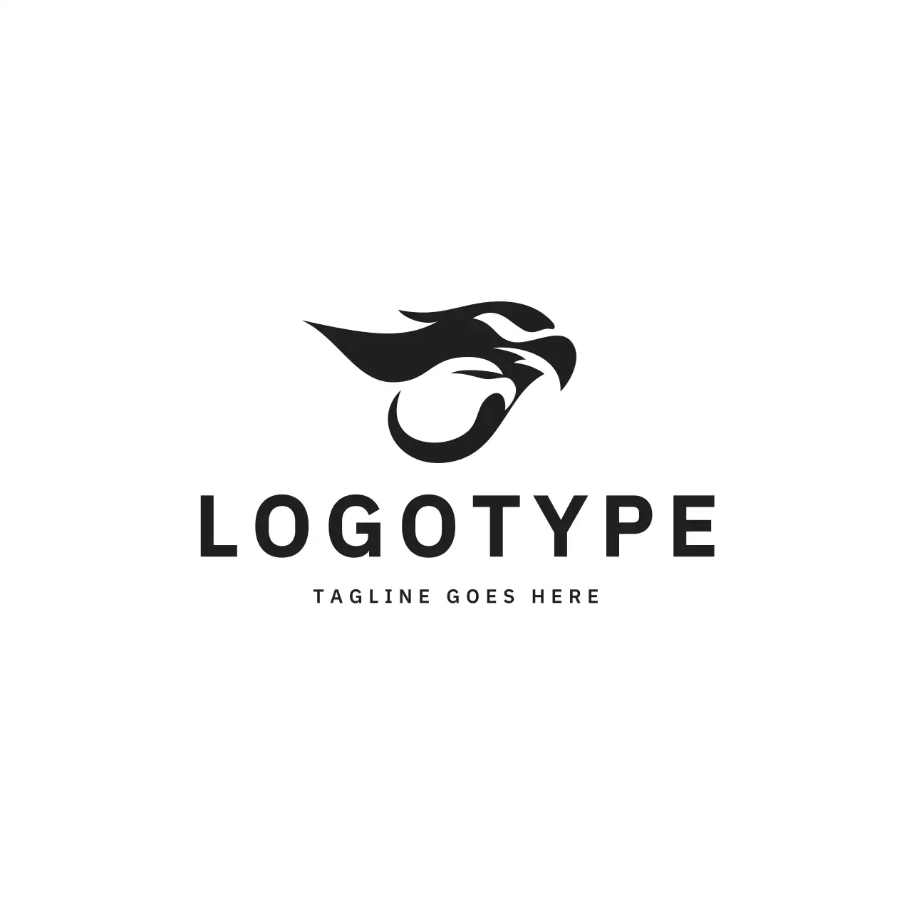 hình ảnh chim đại bàng trừu tượng màu đen cho nhận diện thương hiệu