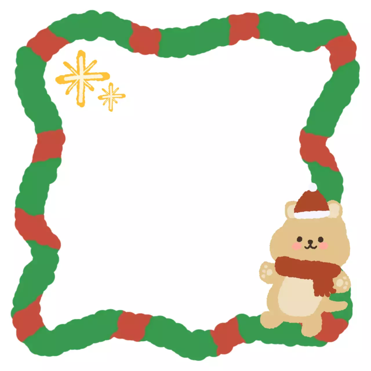 초록 아기자기한 크리스마스 장식