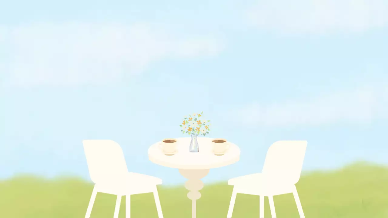 하늘색 미니멀 카페 홍보