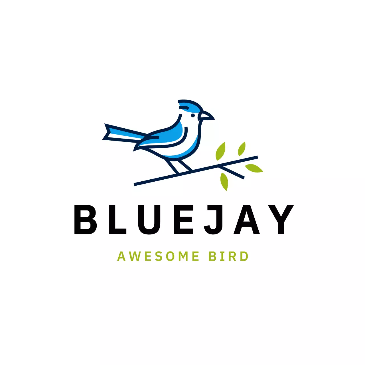 Blue Simple Jay Bird for Brand Identity