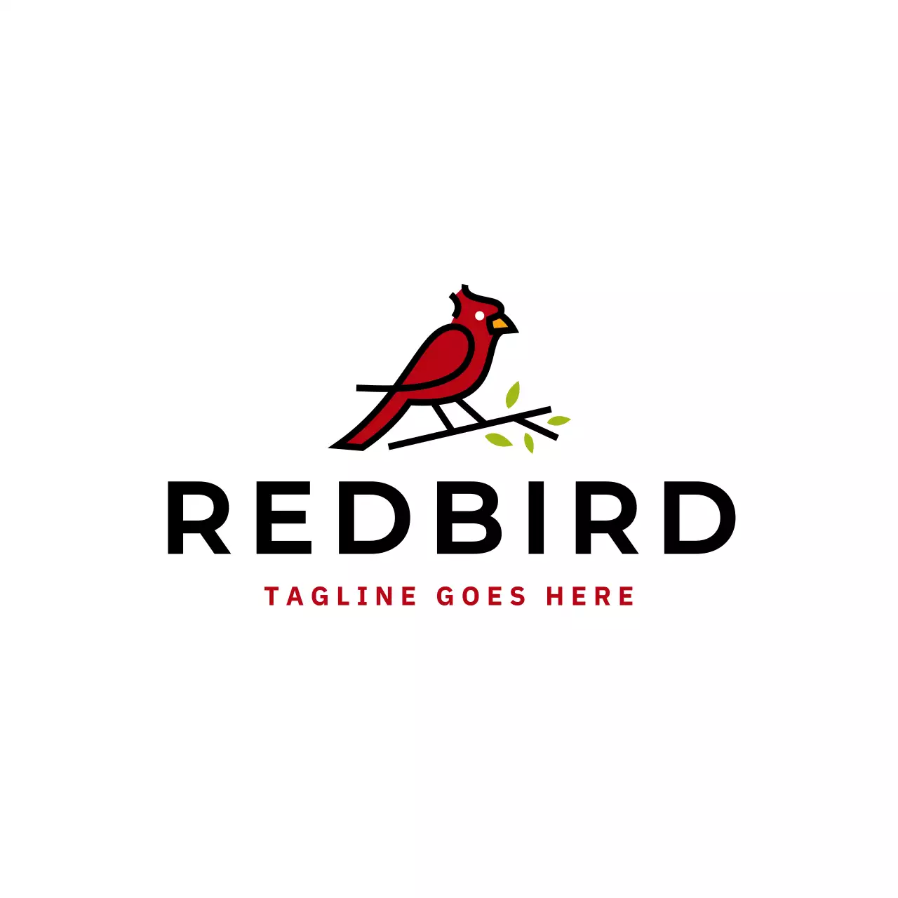 Red Simple Cardinal Bird for Brand Identity