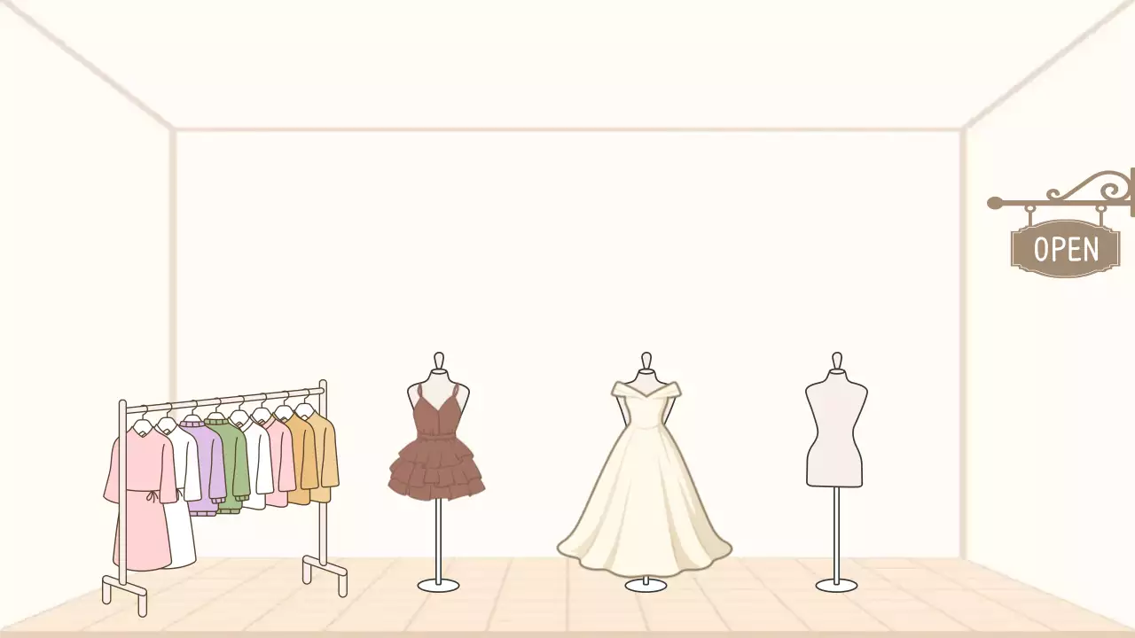베이지 심플 패션 가게 오픈