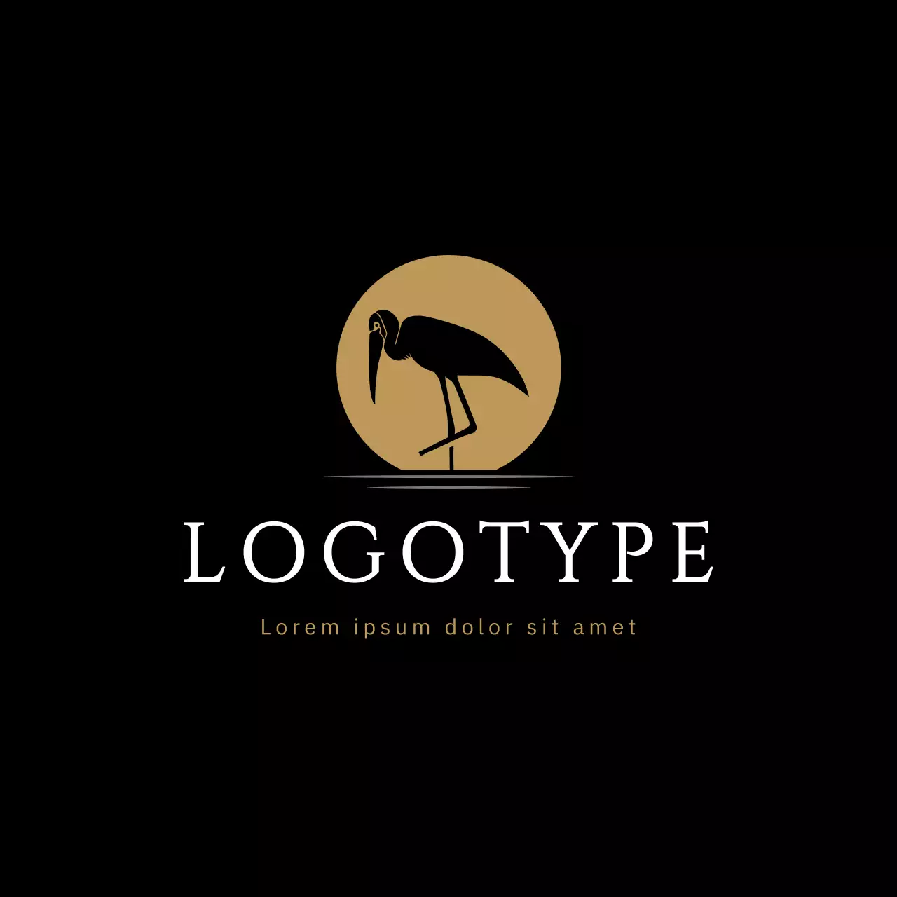 Black Simple Stork for Brand Identity