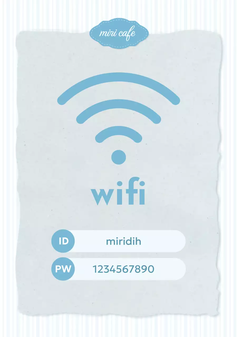 하늘색 심플 카페 안내