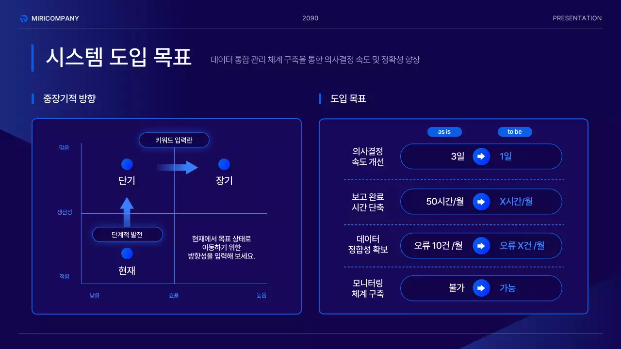 남색의 모던한 인프라 도입 방안 기획서