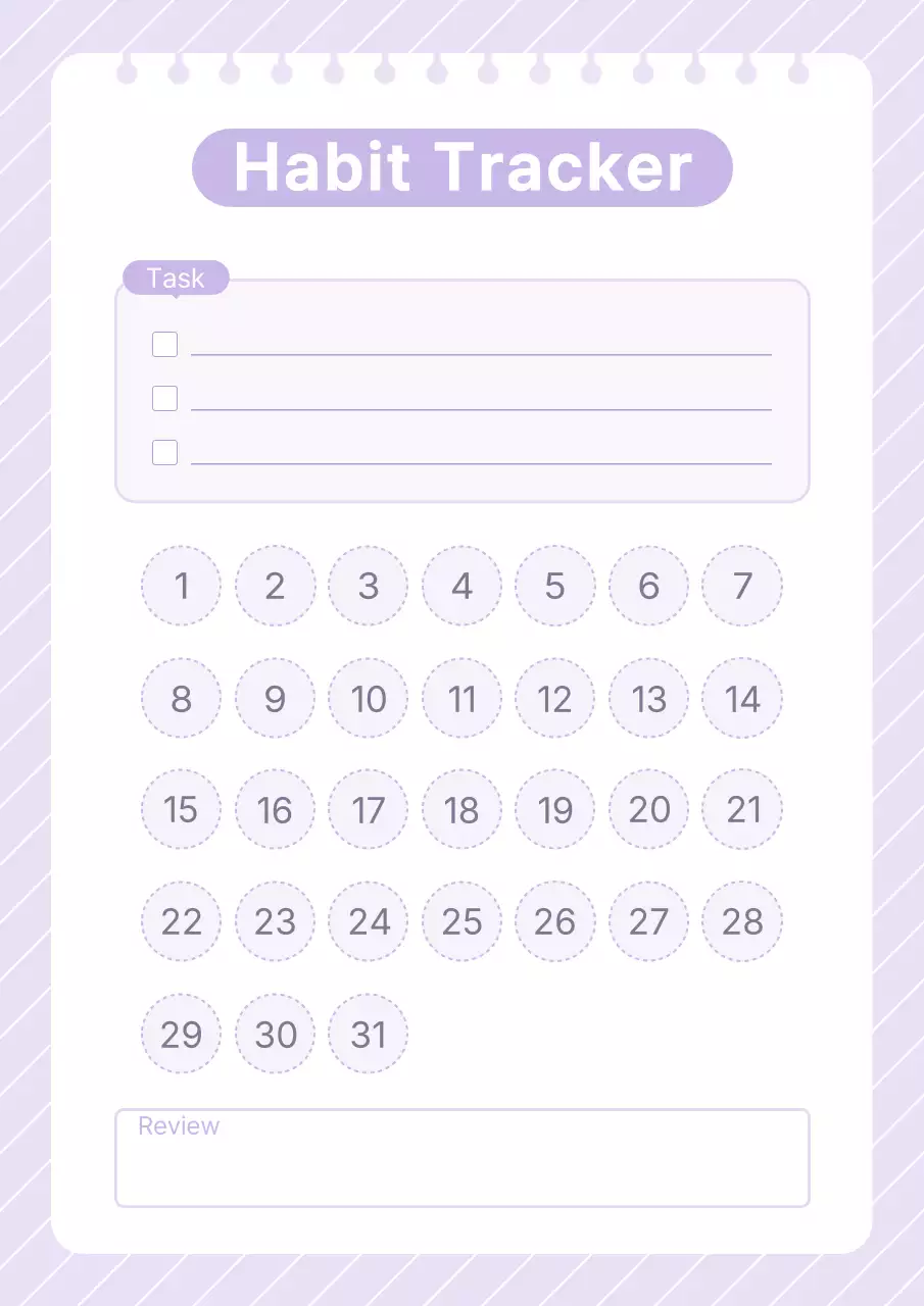 라벤더 미니멀 해빗트래커 습관 다이어리