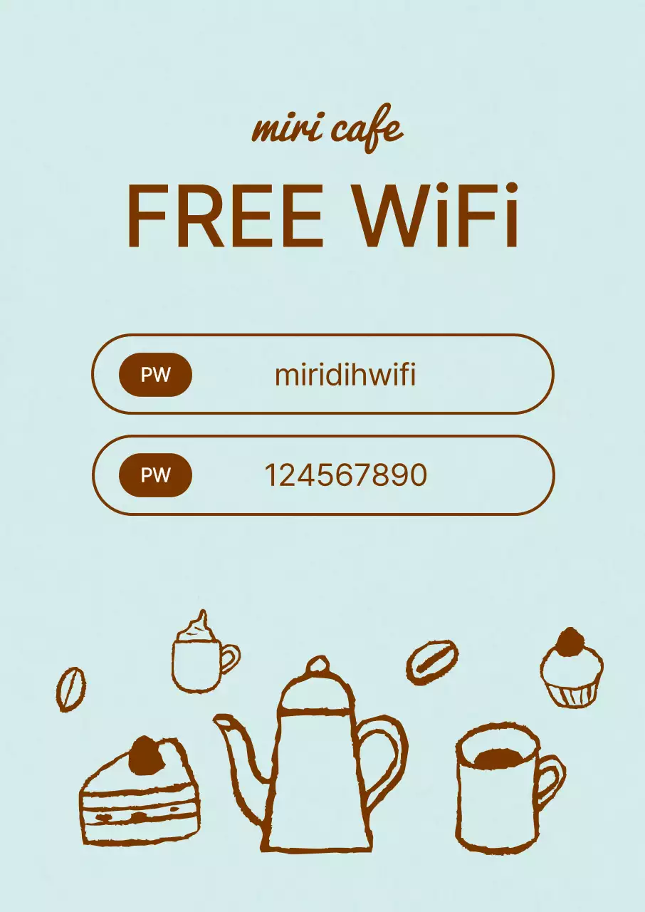 하늘색 심플 카페 안내