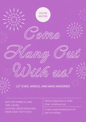 Poster Undangan Ulang Tahun Berwarna Hijau yang Ceria