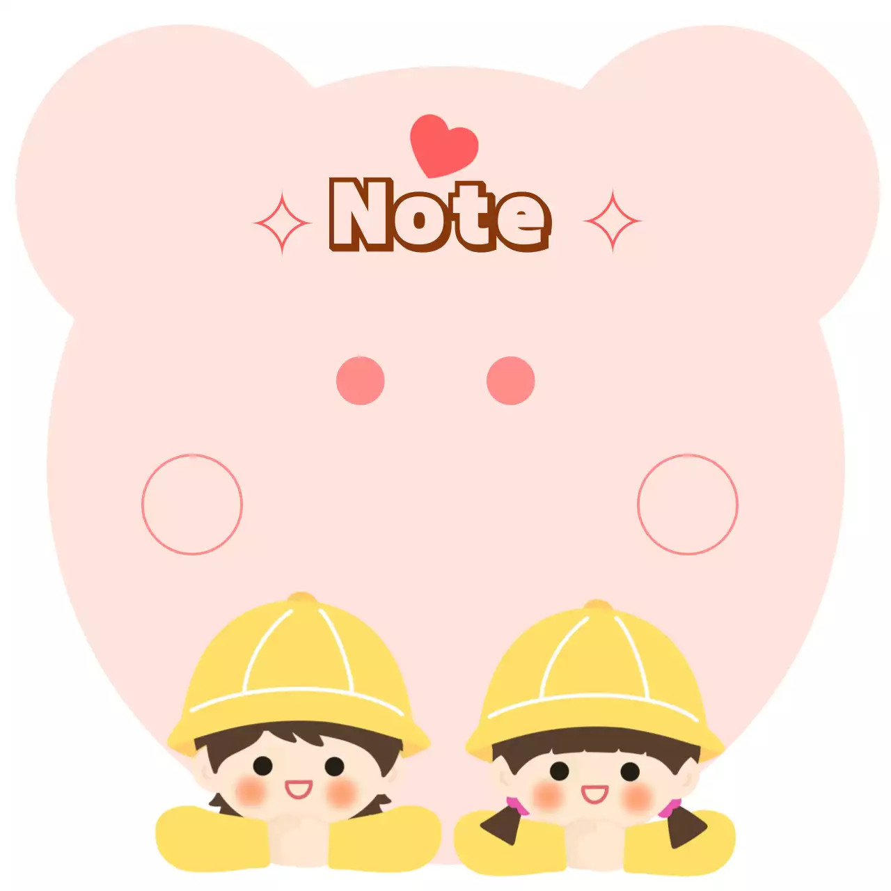 핑크 아기자기한 어린이 엽서