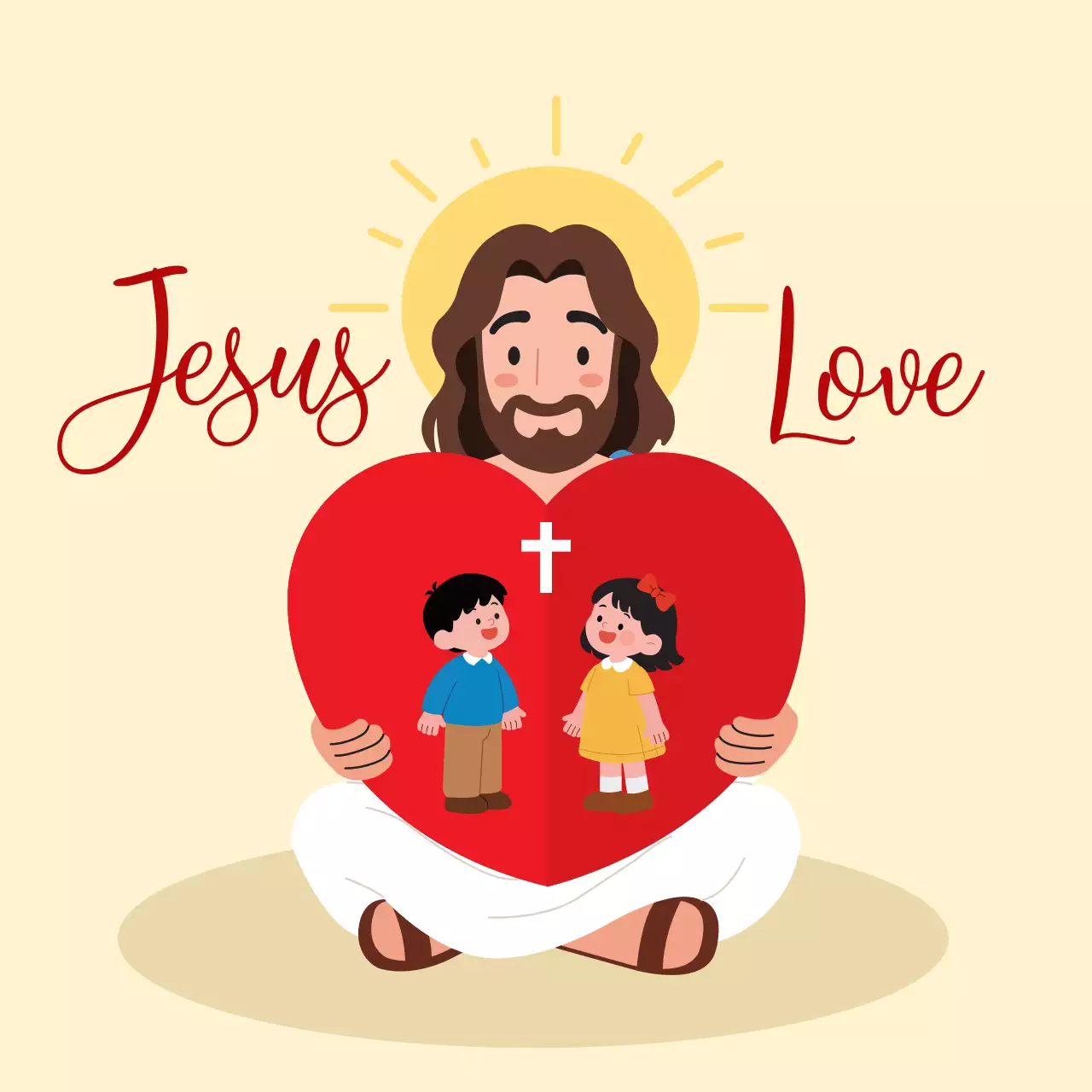 베이지 아기자기한 기독교 교육 자료