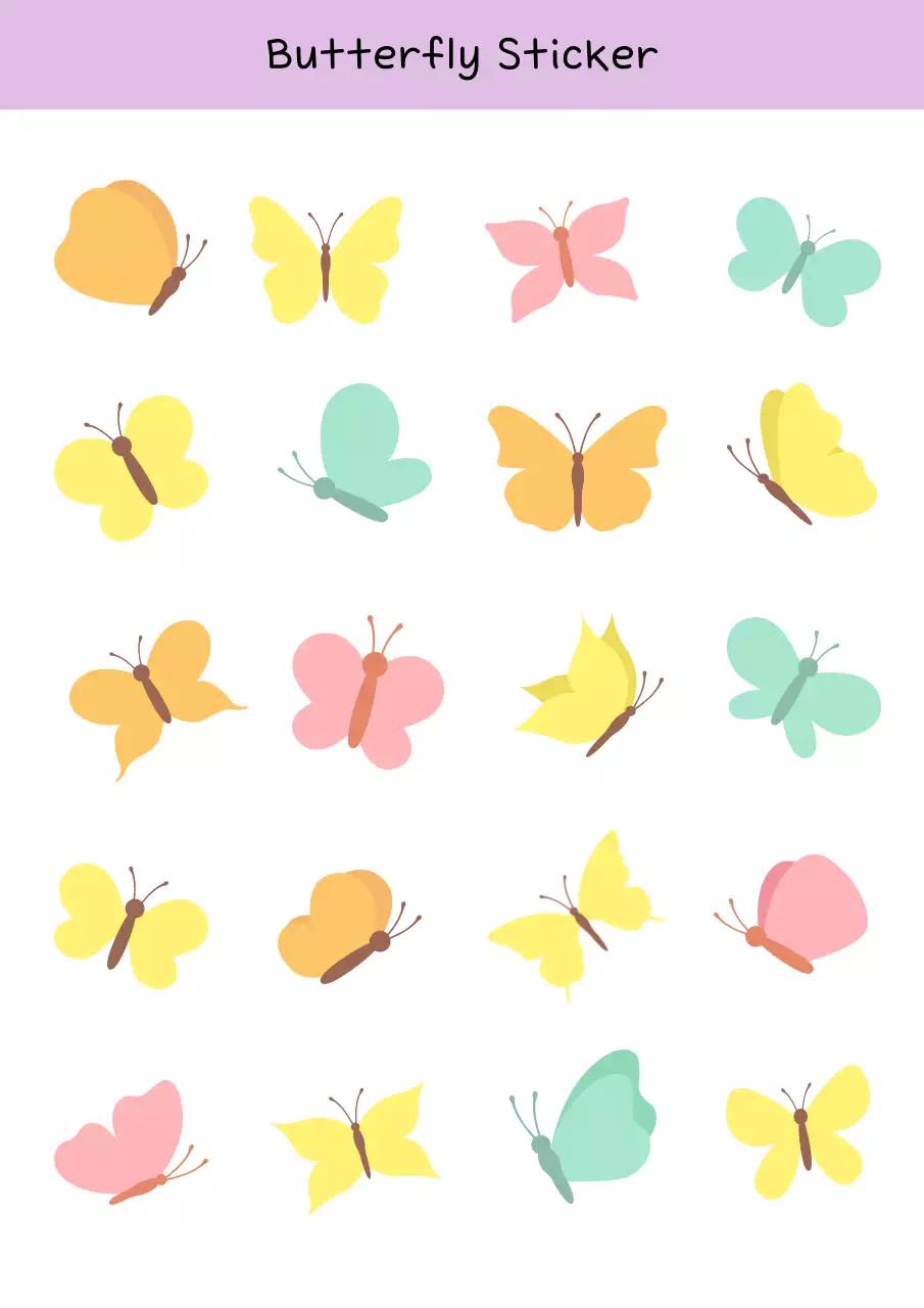 Colourful minimal butterfly illustraion