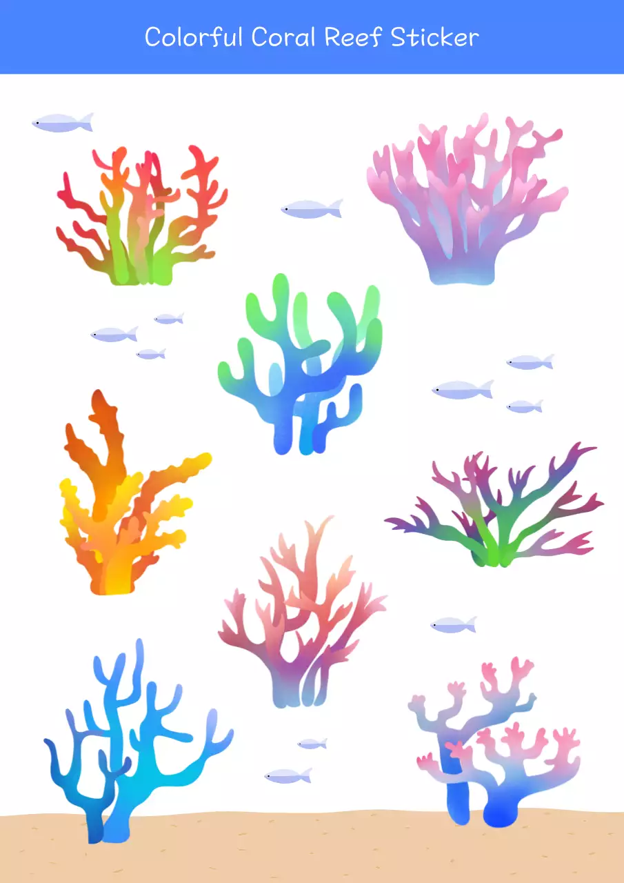 다채로운 산호초 일러스트