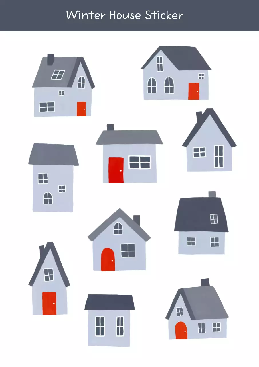 grey minimalist house sticker