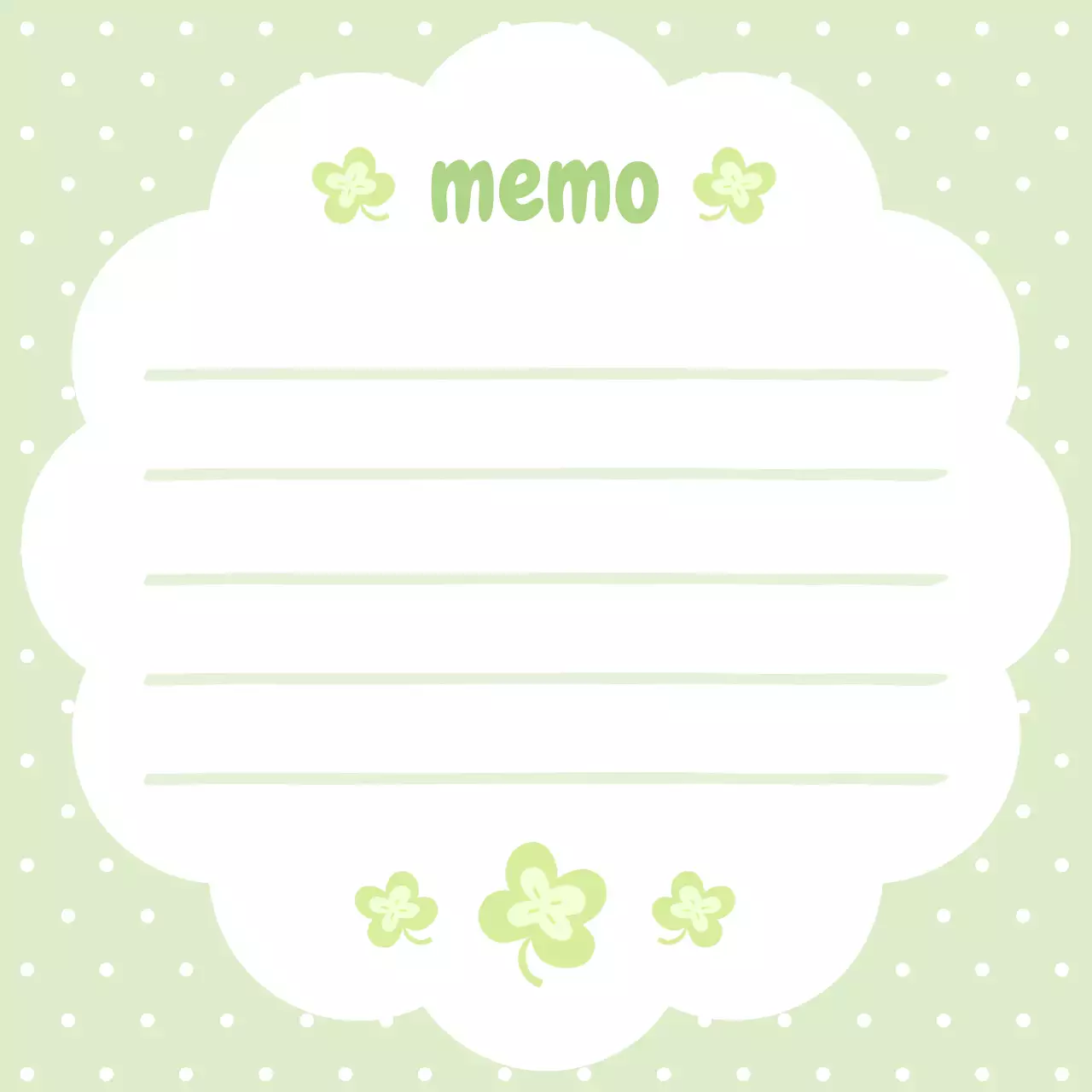 파스텔 연두색의 도트패턴 배경과 네잎클로버