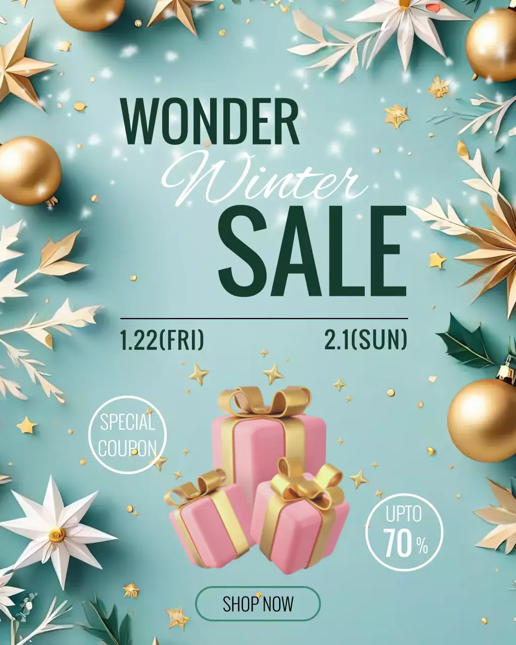 민트 모던 겨울 세일 프로모션