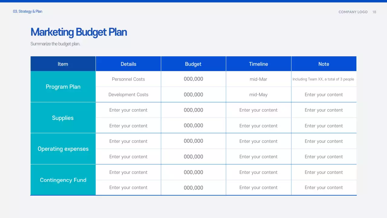 Blue Modern Proposal Planning Document