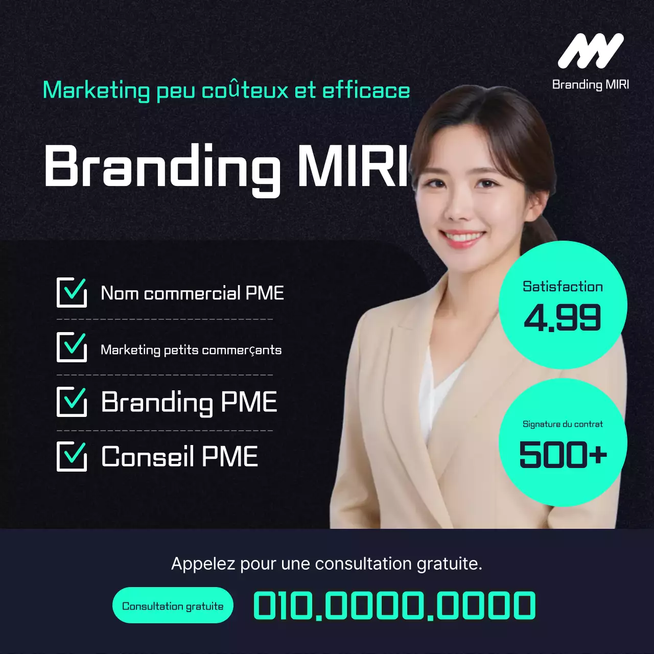 Publicité marketing moderne noire