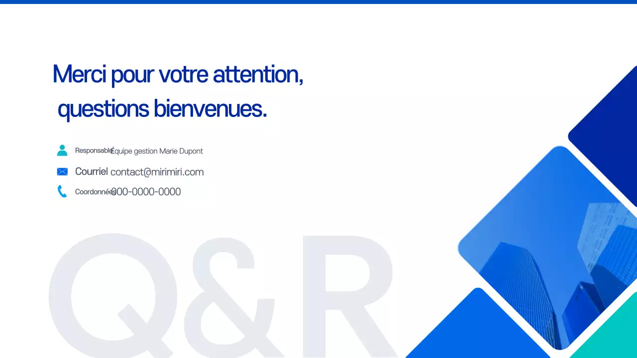 Document de planification de la proposition Blue Modern