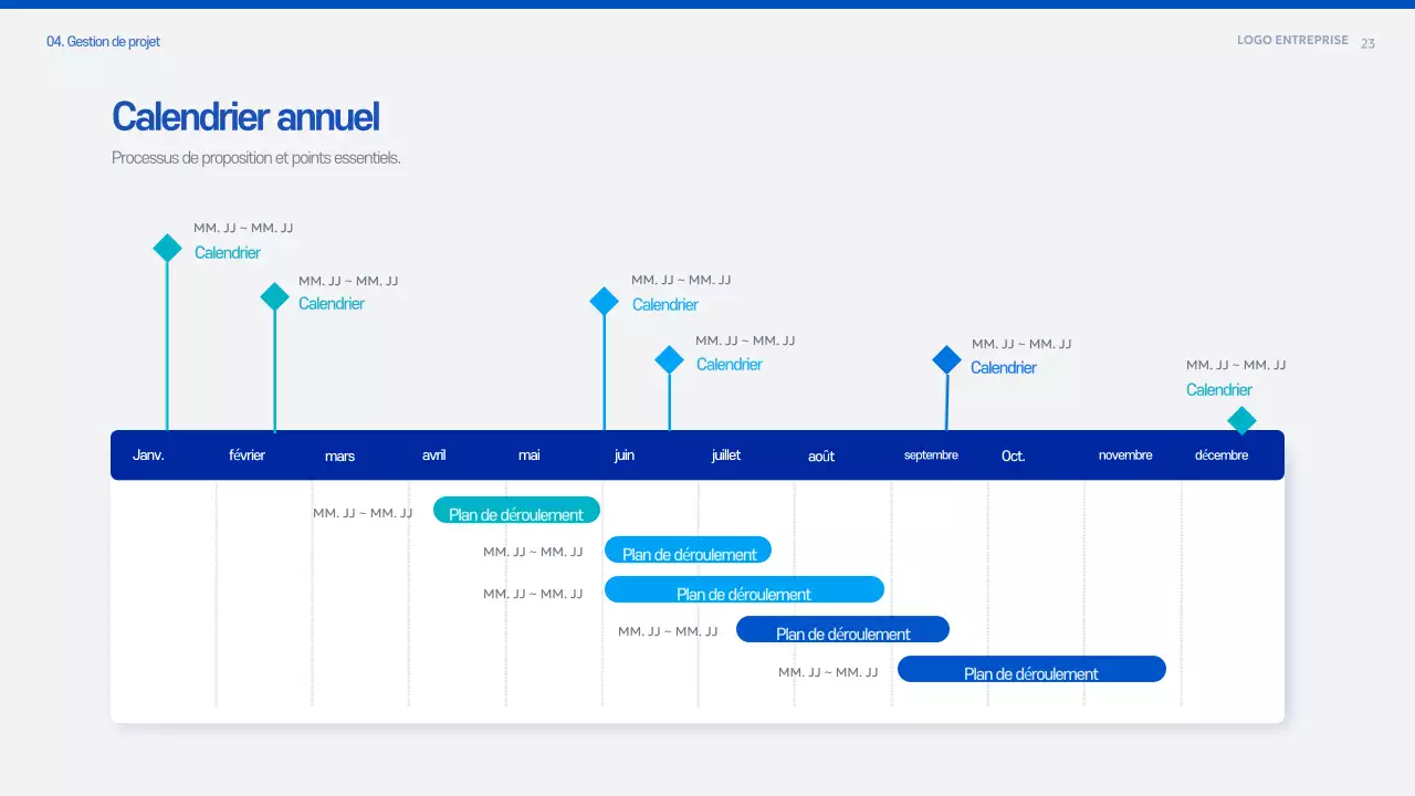 Document de planification de la proposition Blue Modern