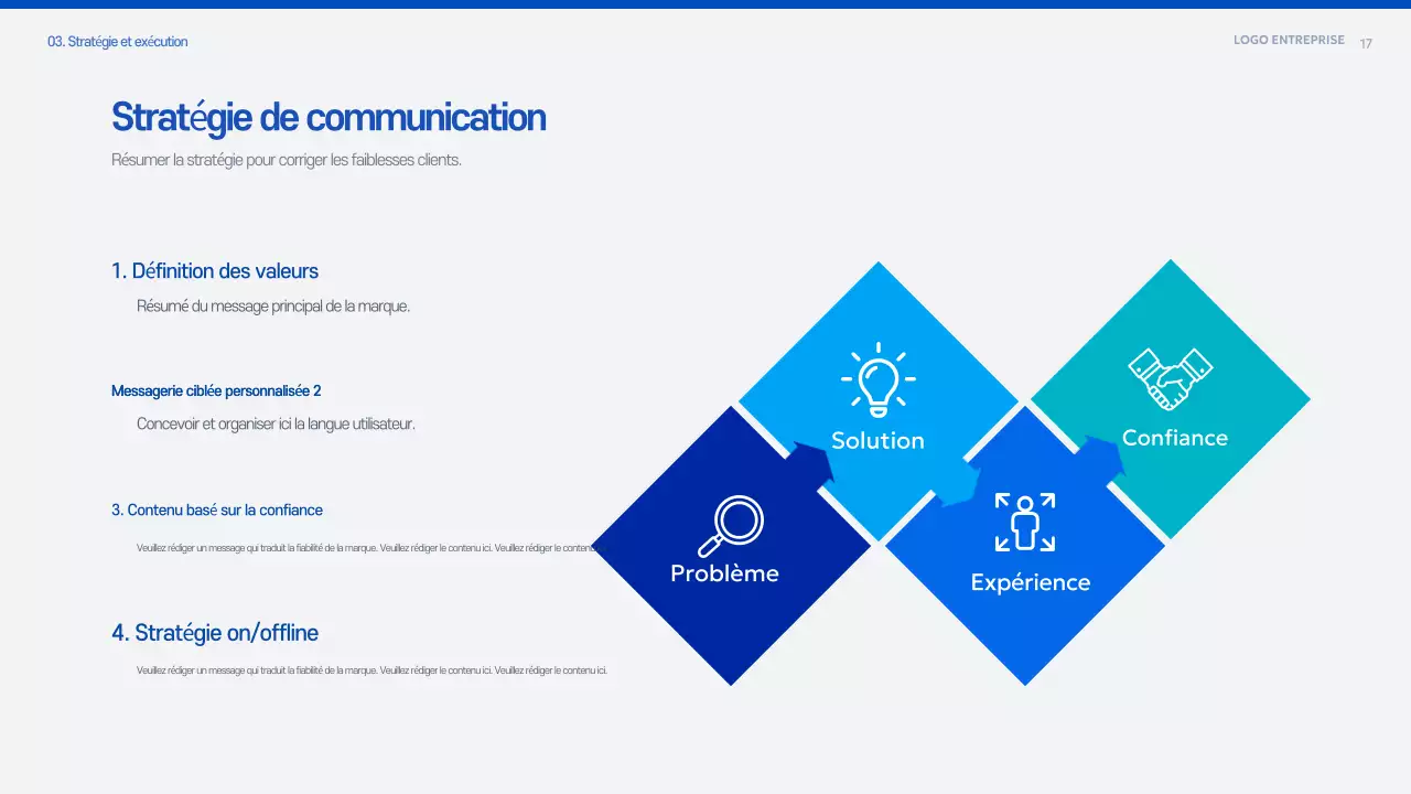 Document de planification de la proposition Blue Modern