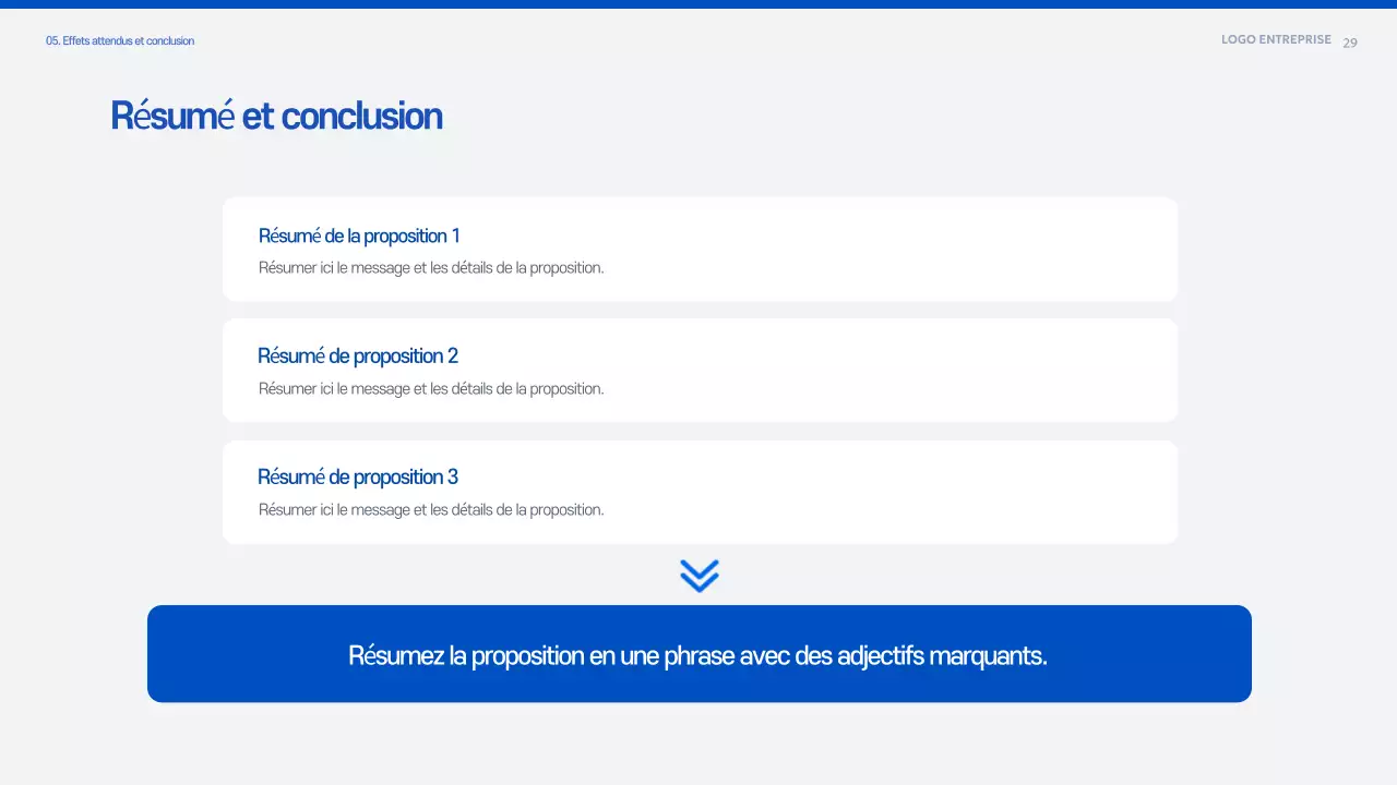 Document de planification de la proposition Blue Modern