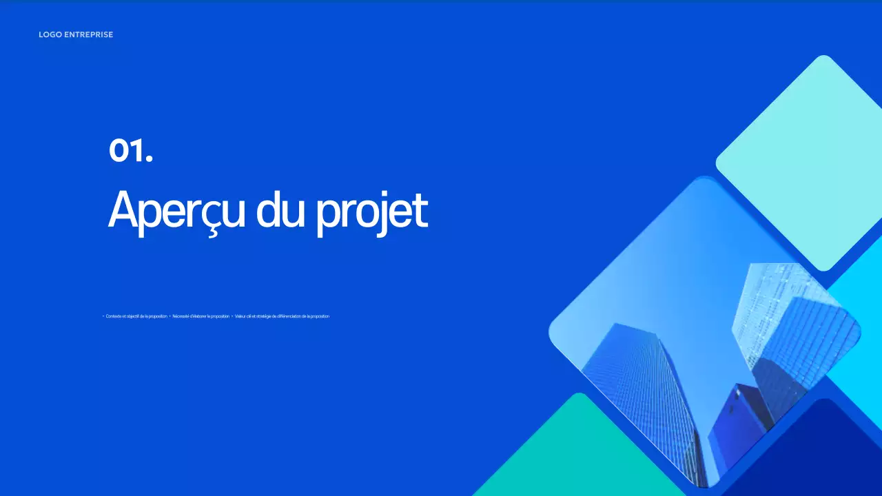 Document de planification de la proposition Blue Modern