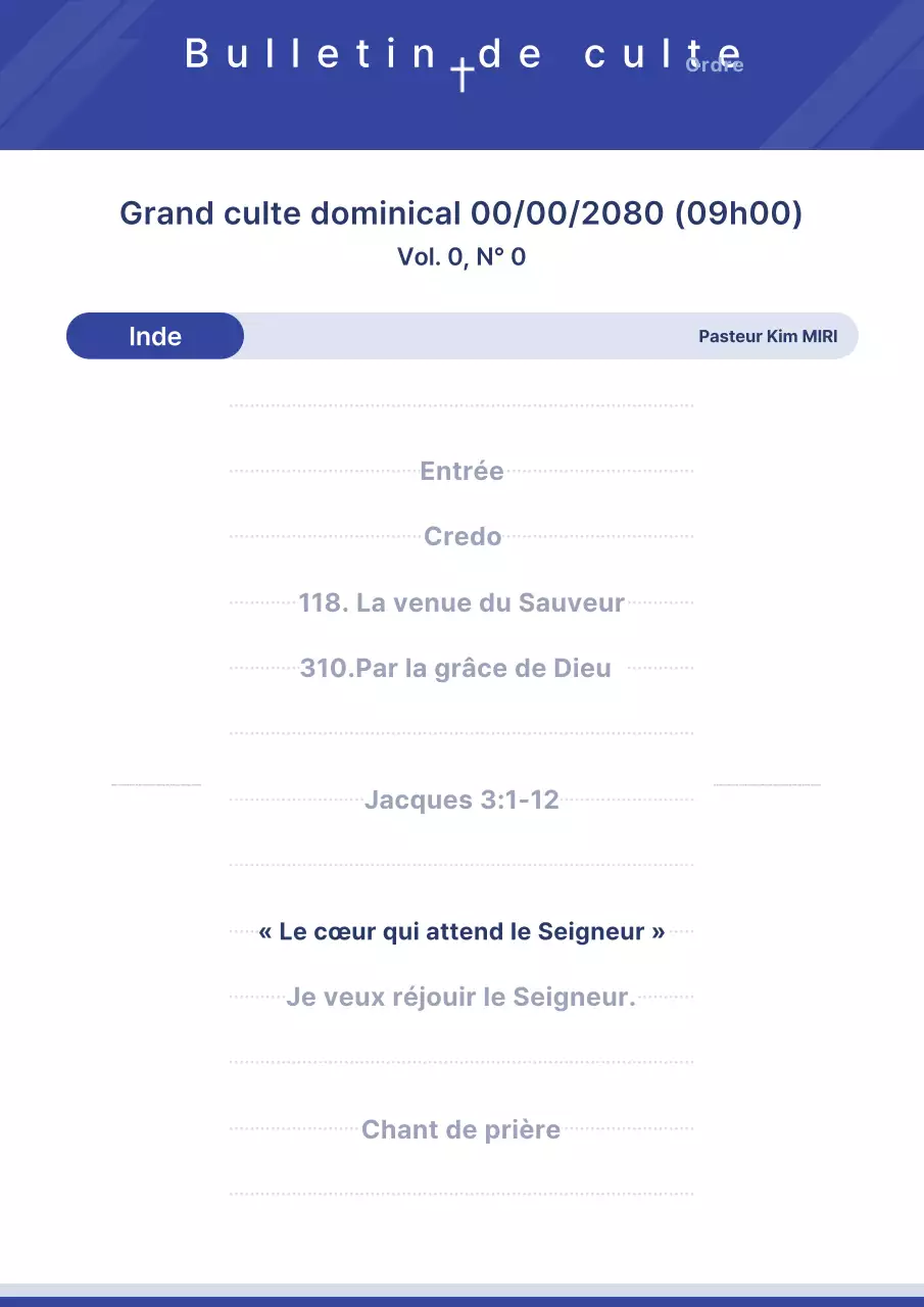 Guide de culte de base bleu