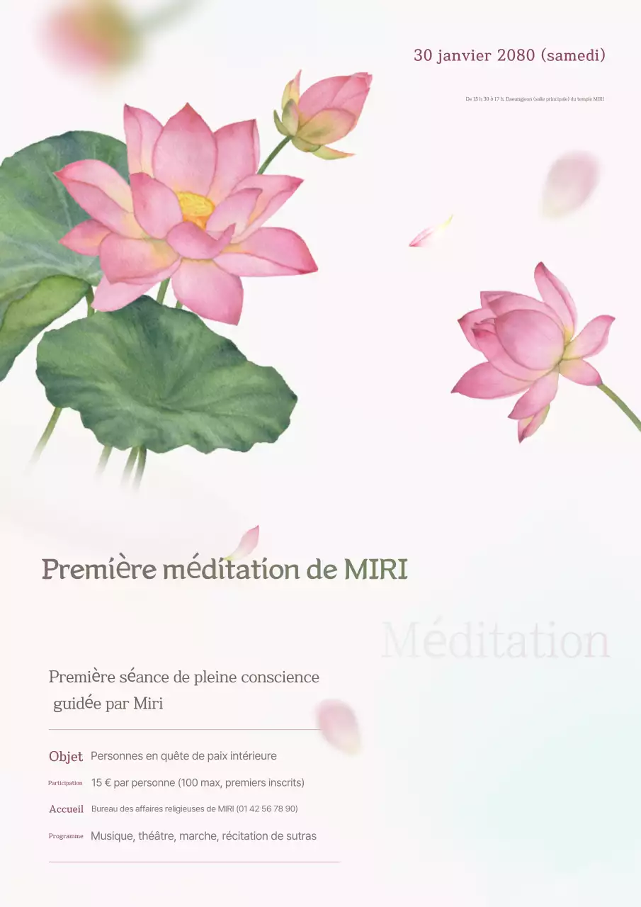 Guide de méditation traditionnelle rose