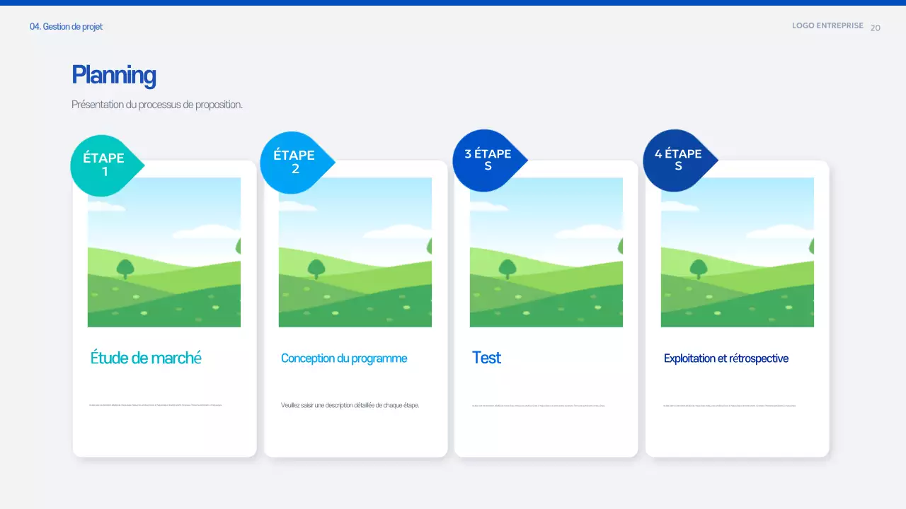 Document de planification de la proposition Blue Modern
