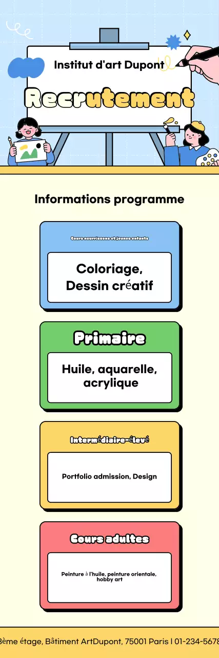 Recrutement à l'Académie d'art Sky Blue Cute