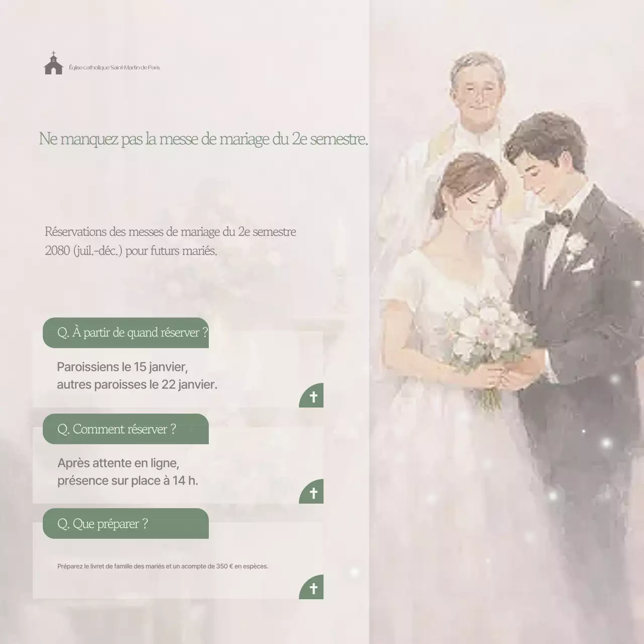 Guide de mariage élégant beige