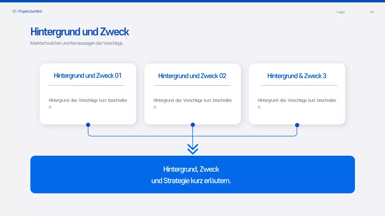 Blaues modernes Angebotsplanungsdokument